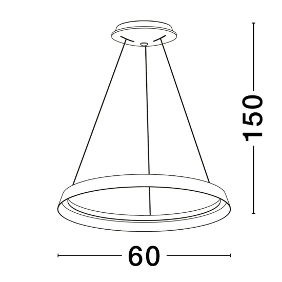 Lampadario moderno led circolare caffe spazzolato